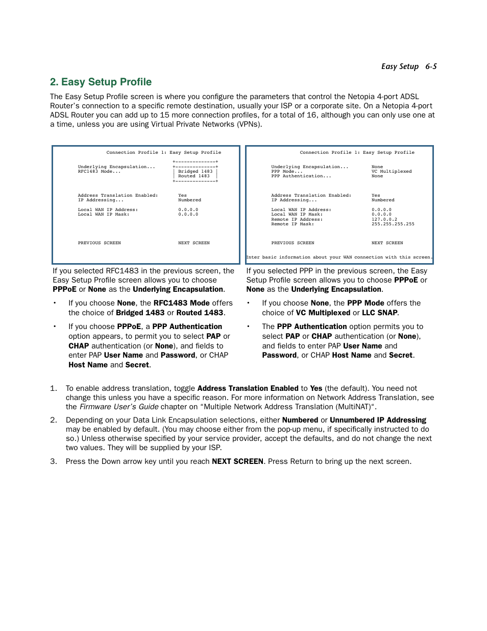 Easy setup profile, Easy setup profile -5, Easy setup proﬁle | Netopia 3356-ENT User Manual | Page 27 / 36