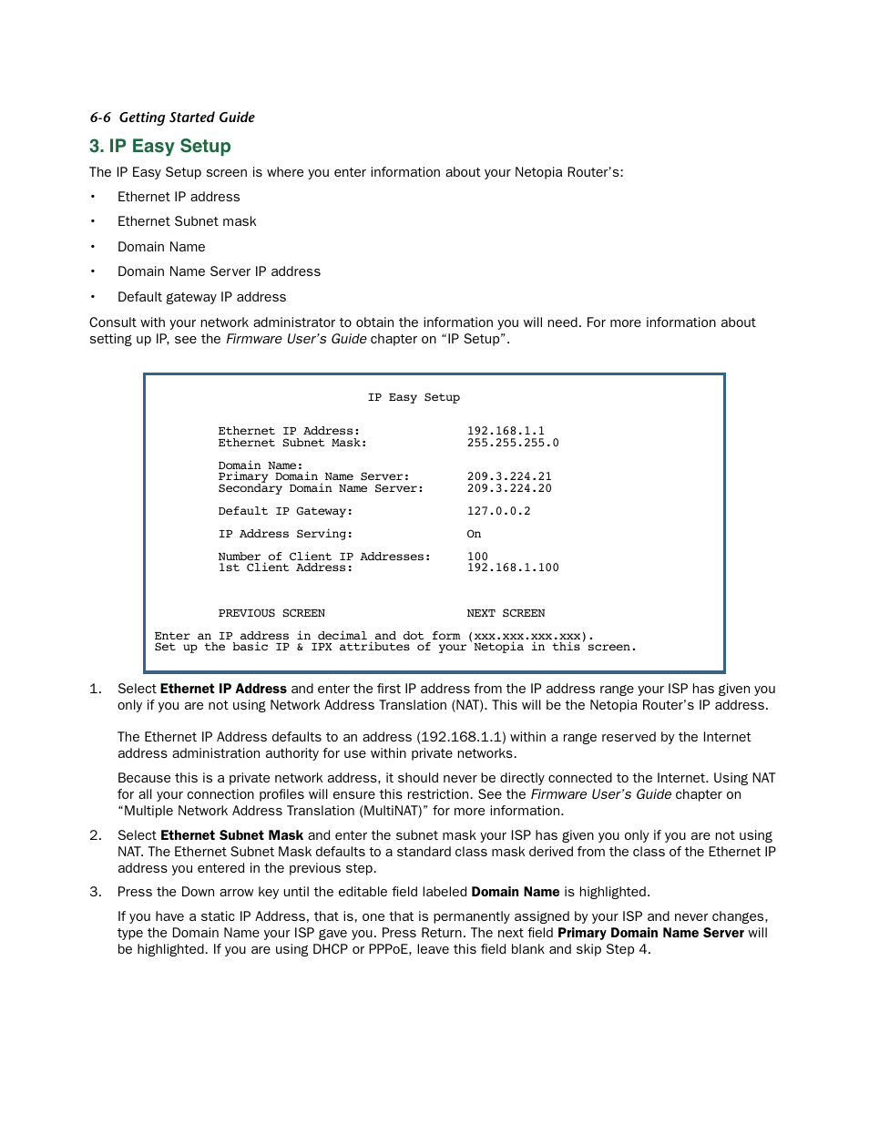 Ip easy setup, Ip easy setup -6 | Netopia 3356-ENT User Manual | Page 28 / 36