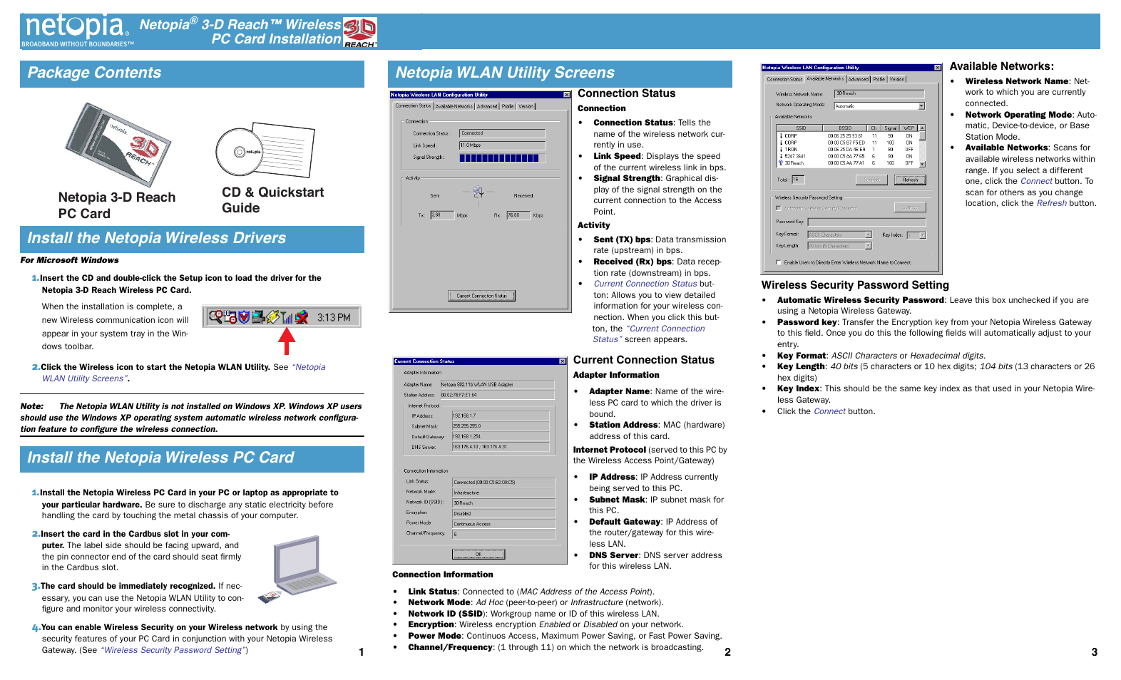 Netopia Network Card User Manual | 2 pages