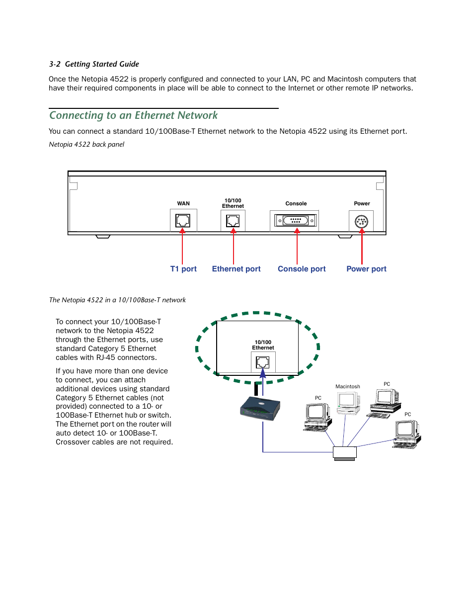Connecting to an ethernet network, Connecting to an ethernet network -2 | Netopia 4522 T1 User Manual | Page 14 / 43