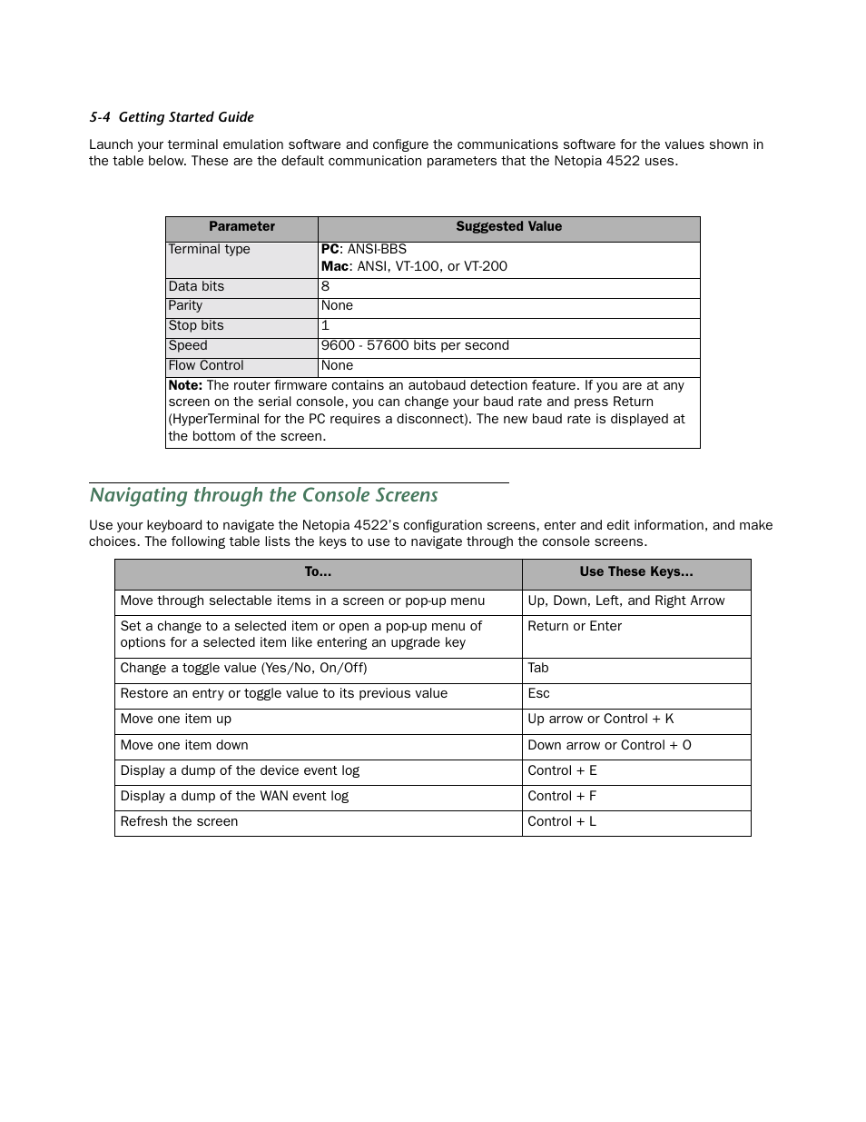 Navigating through the console screens, Navigating through the console screens -4 | Netopia 4522 T1 User Manual | Page 26 / 43