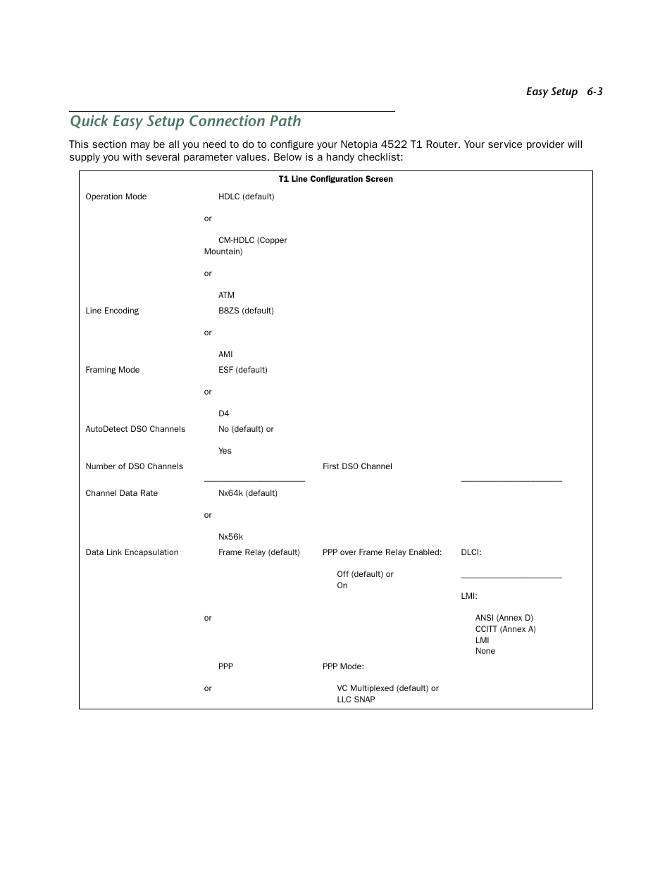 Quick easy setup connection path, Quick easy setup connection path -3 | Netopia 4522 T1 User Manual | Page 29 / 43