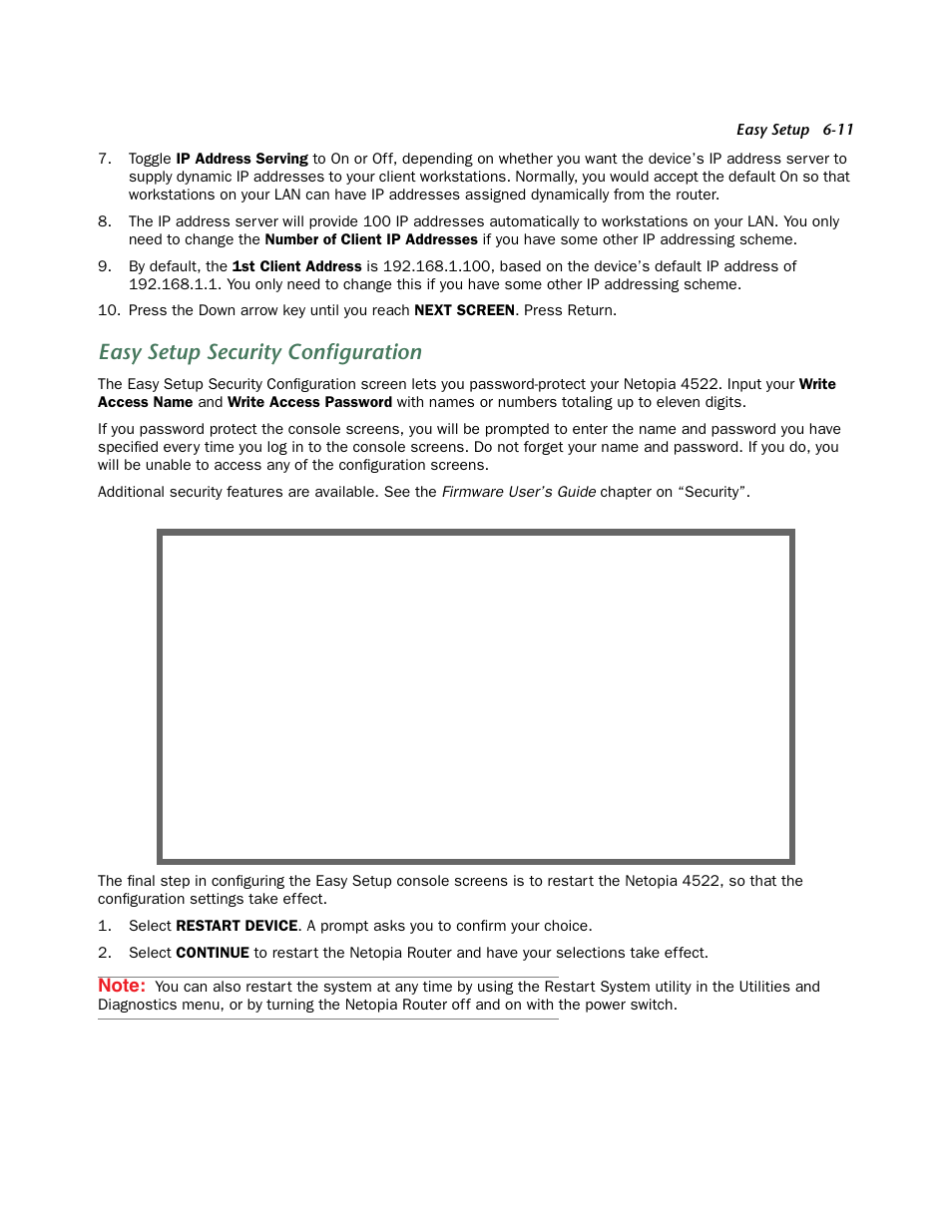 Easy setup security configuration, Easy setup security configuration -11 | Netopia 4522 T1 User Manual | Page 37 / 43