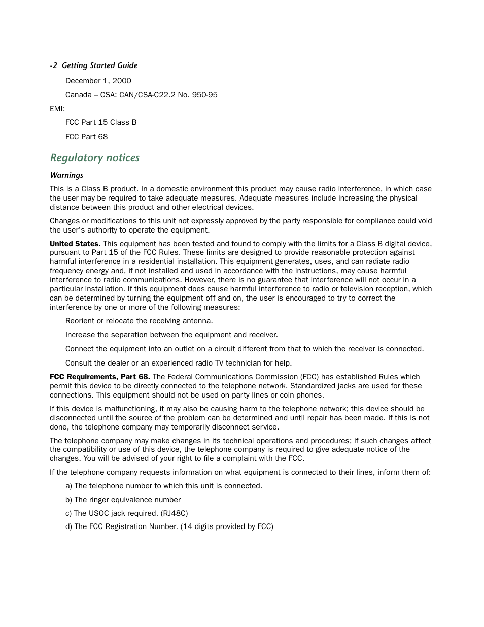 Regulatory notices | Netopia 4522 T1 User Manual | Page 40 / 43