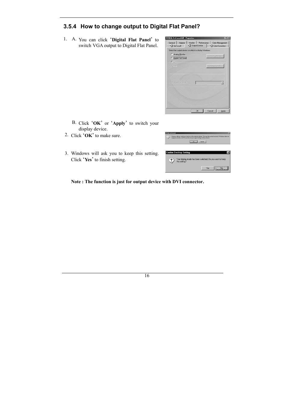 How to change output to digital flat panel | Nvidia Video Card GeForce MX Series User Manual | Page 15 / 23