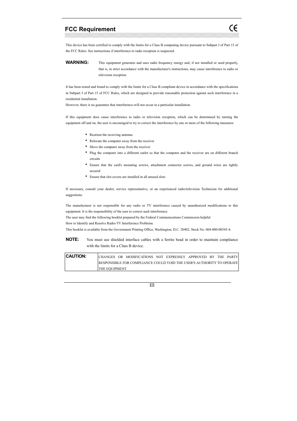 Fcc requirement | Nvidia Video Card GeForce MX Series User Manual | Page 2 / 23