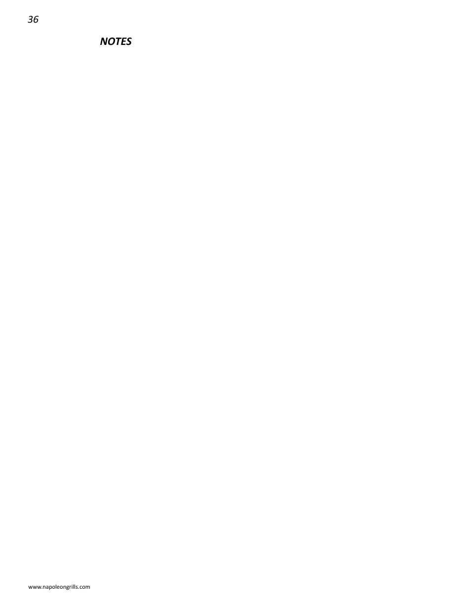 Napoleon Grills LD485RB User Manual | Page 36 / 36