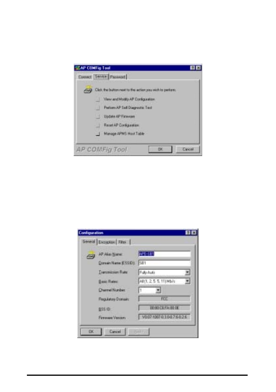Ap comfig service, General | NDC comm Instant Wave User Manual | Page 19 / 33