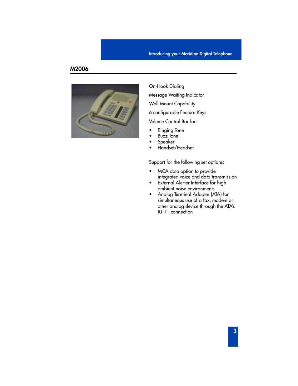 M2006 | Nortel Networks Meridian M2008 User Manual | Page 9 / 74