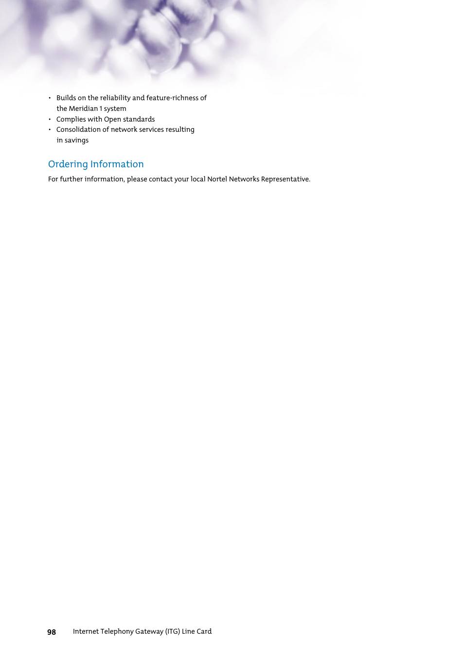Ordering information | Nortel Networks 7400 User Manual | Page 107 / 252