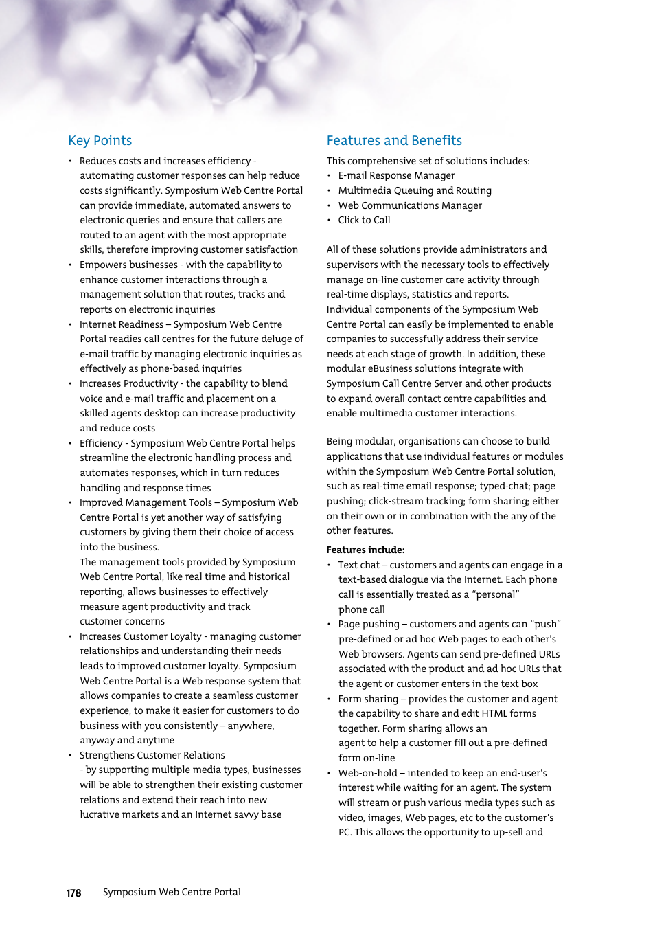 Key points, Features and benefits | Nortel Networks 7400 User Manual | Page 187 / 252