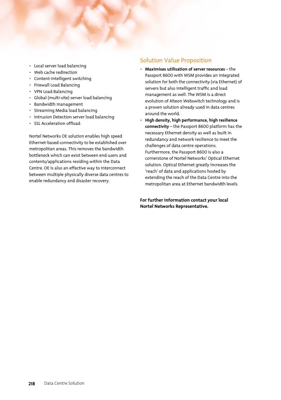 Solution value proposition | Nortel Networks 7400 User Manual | Page 227 / 252