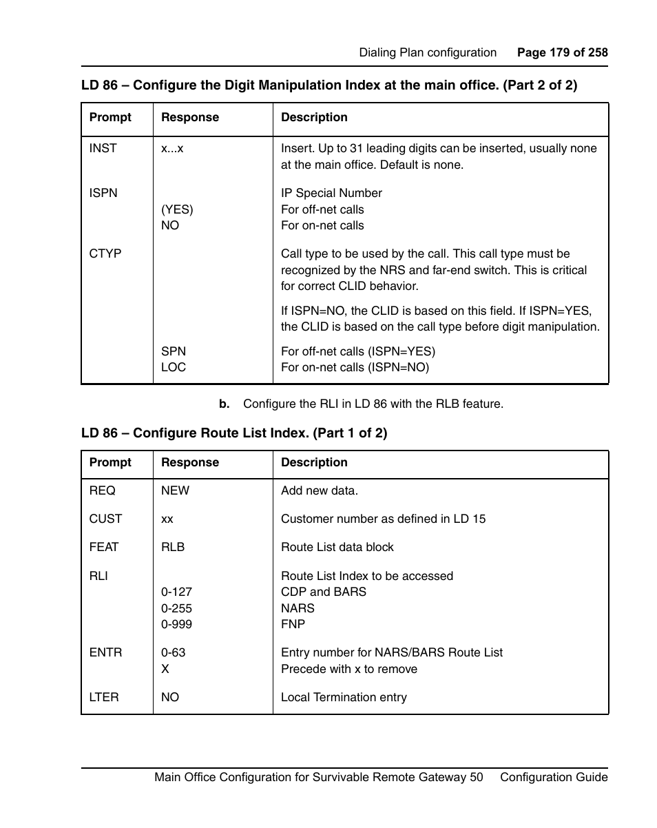 Nortel Networks Remote Gateway 50 User Manual | Page 179 / 260