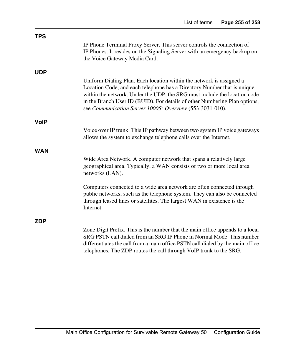 Nortel Networks Remote Gateway 50 User Manual | Page 255 / 260