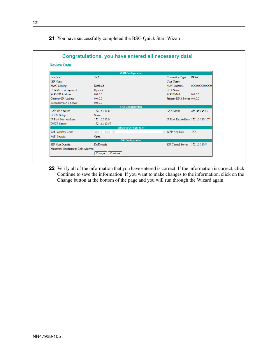 Nortel Networks BSG12aw/ew/tw User Manual | Page 12 / 12