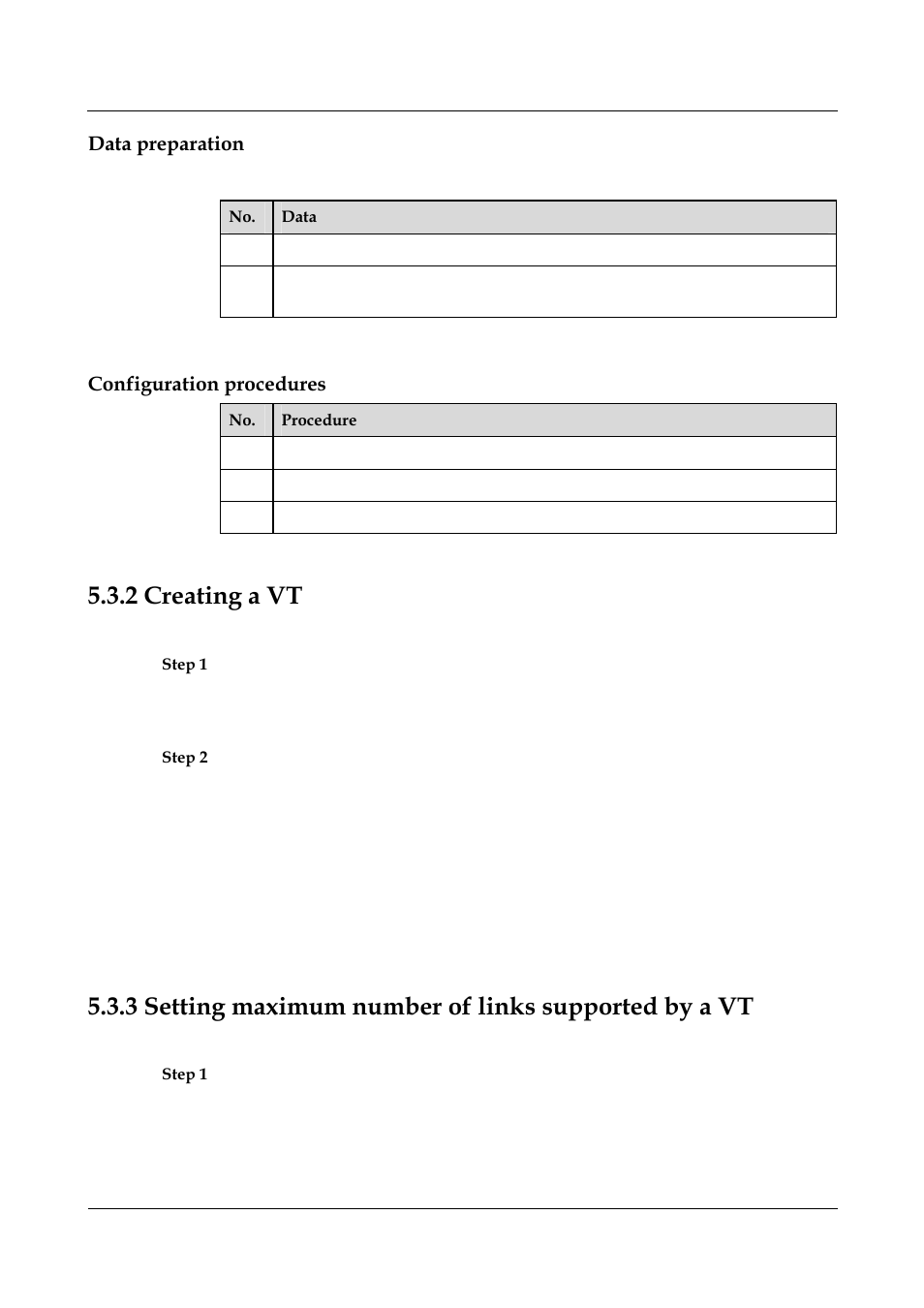 Data preparation, Configuration procedures, 2 creating a vt | 2 creating a vt -9 | Nortel Networks 8000 User Manual | Page 110 / 486