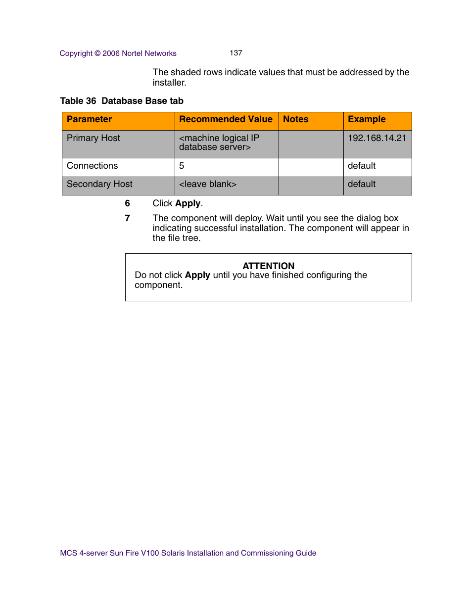 Nortel Networks Sun Fire V100 User Manual | Page 137 / 192