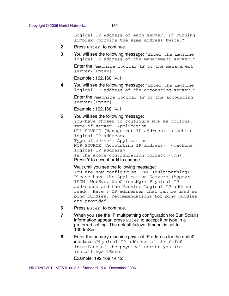 Nortel Networks Sun Fire V100 User Manual | Page 160 / 192