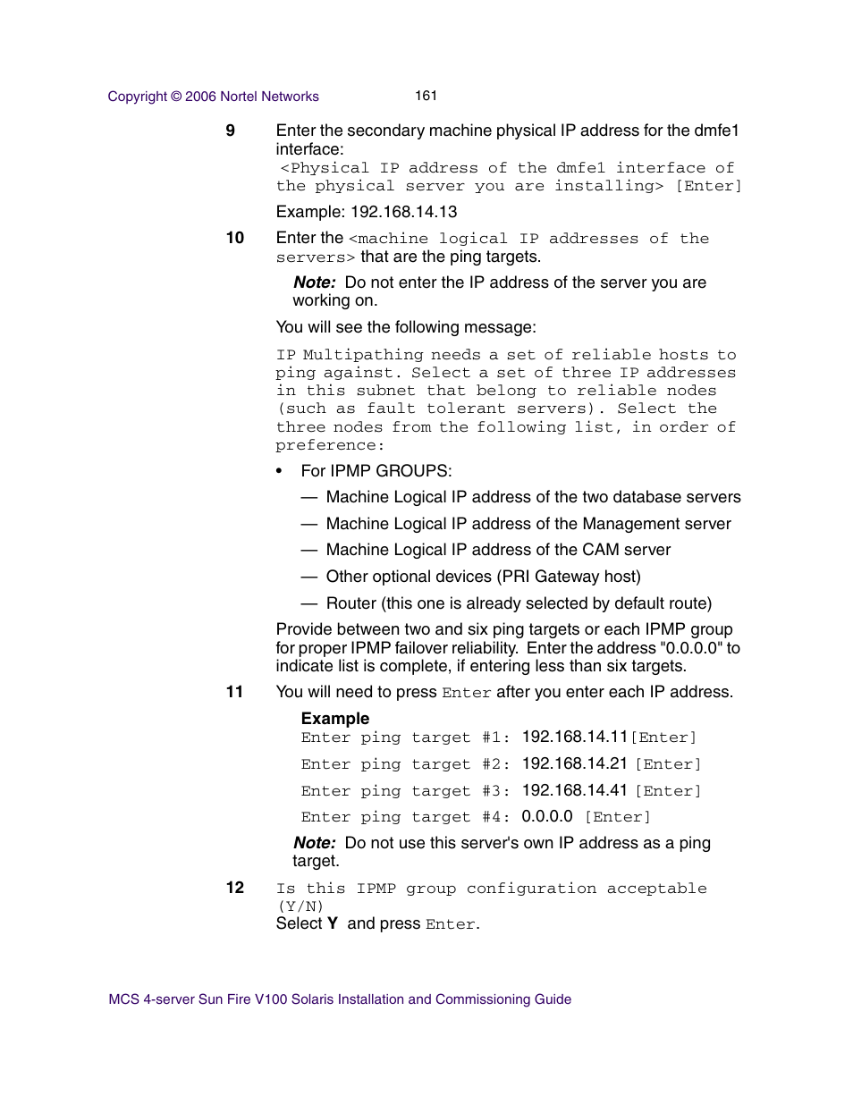 Nortel Networks Sun Fire V100 User Manual | Page 161 / 192