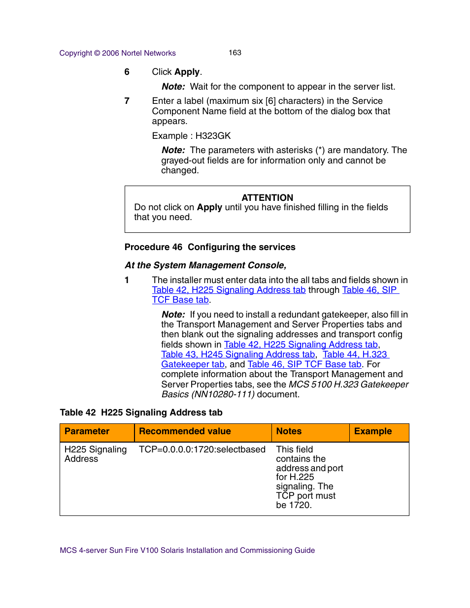 Nortel Networks Sun Fire V100 User Manual | Page 163 / 192