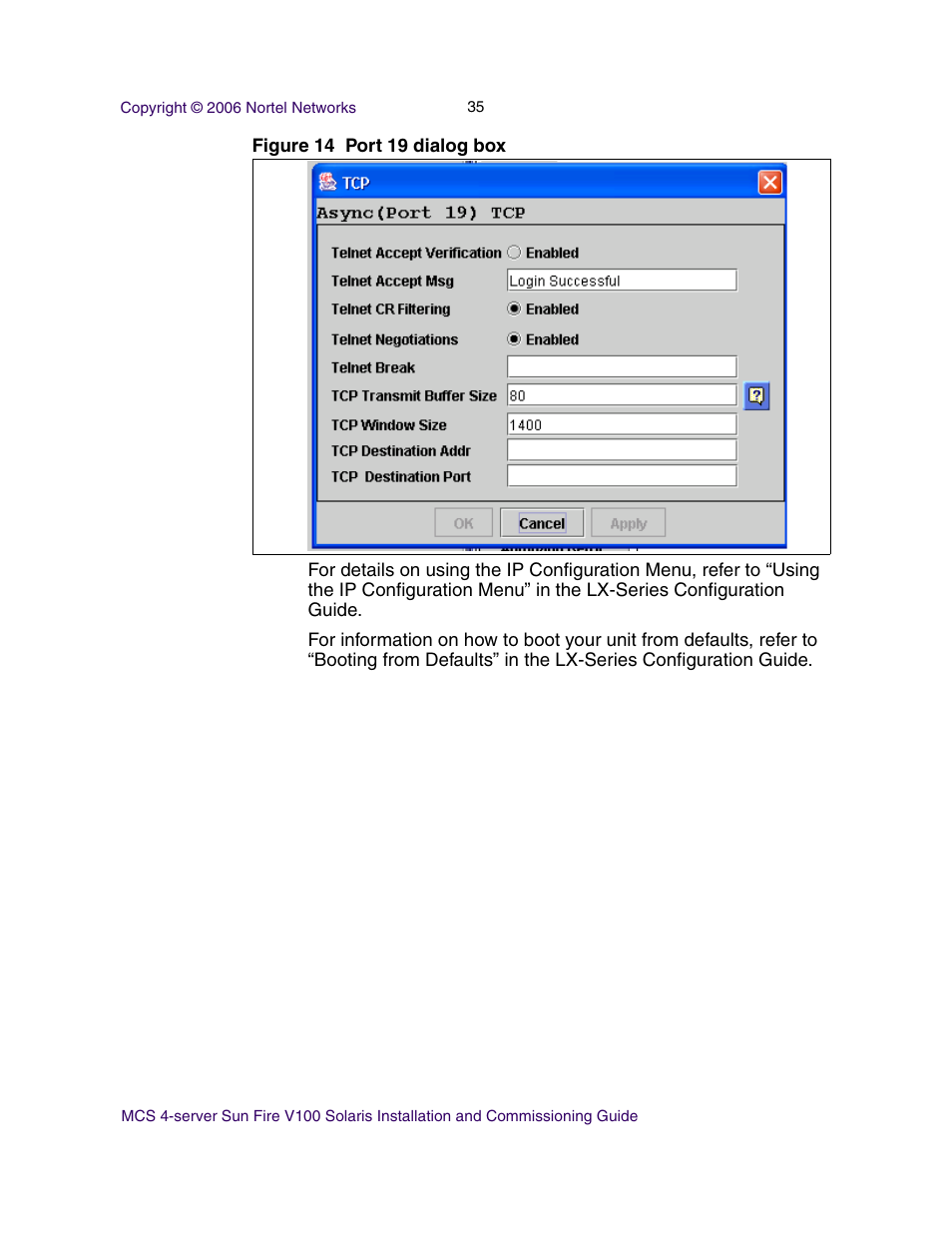 Nortel Networks Sun Fire V100 User Manual | Page 35 / 192