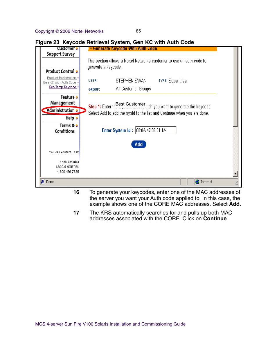 Nortel Networks Sun Fire V100 User Manual | Page 85 / 192