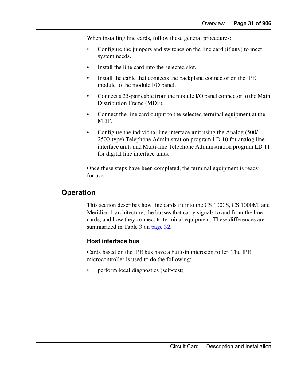 Operation | Nortel Networks Circuit Card User Manual | Page 31 / 908