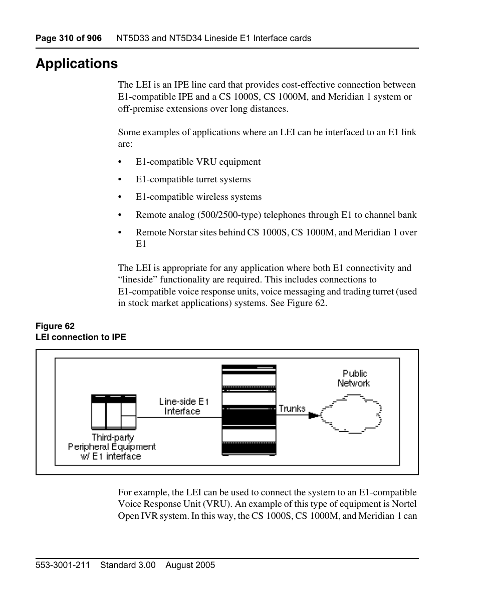 Applications | Nortel Networks Circuit Card User Manual | Page 310 / 908