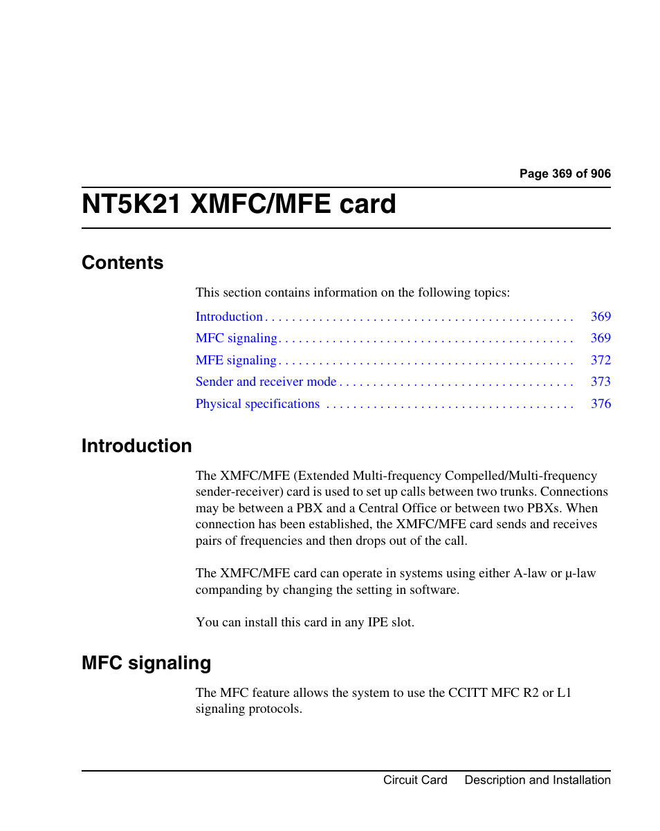 Nortel Networks Circuit Card User Manual | Page 369 / 908