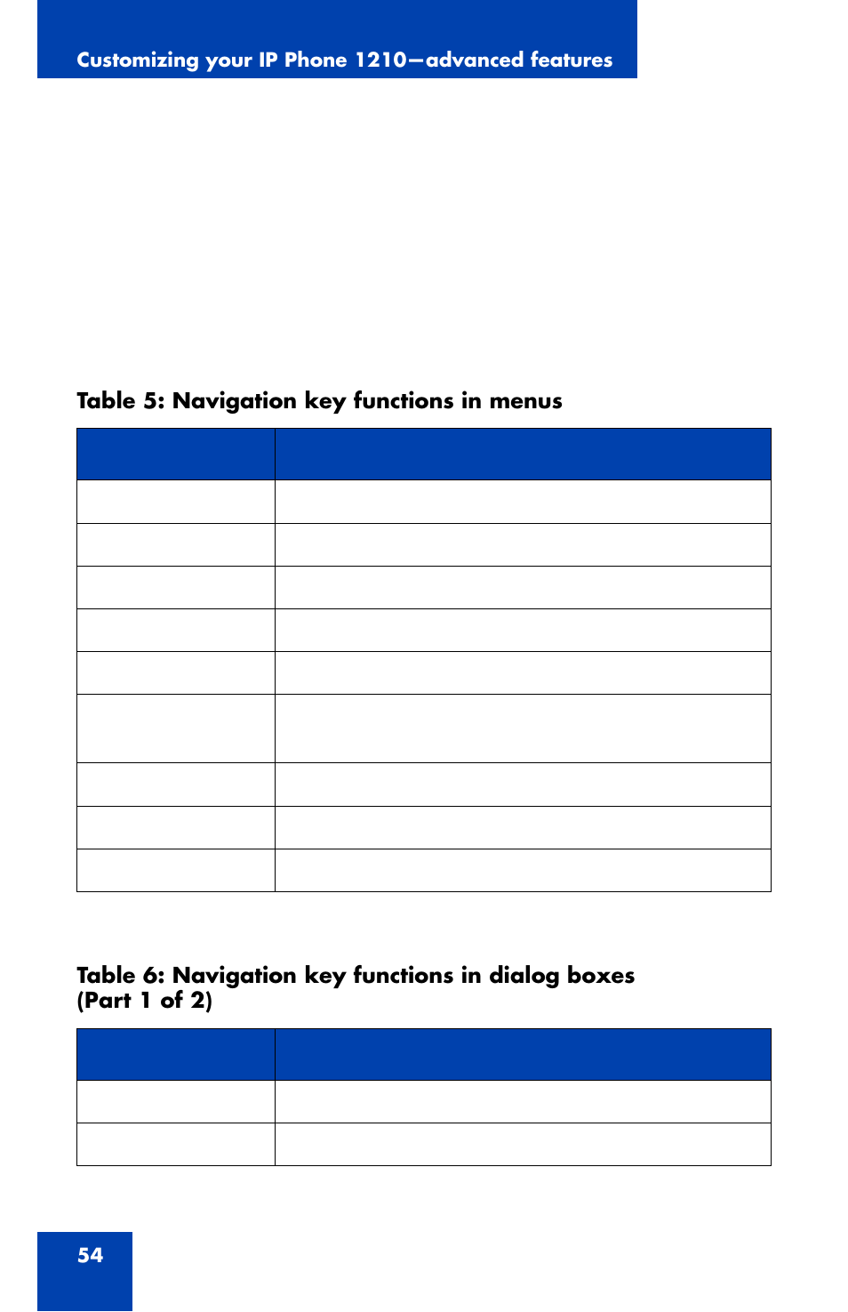 Nortel Networks Nortel IP Phone 1210 User Manual | Page 54 / 118