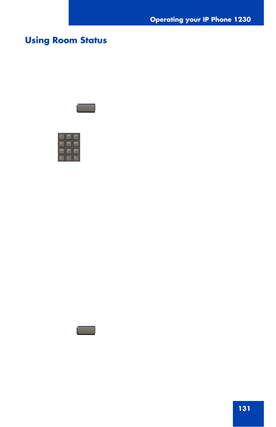 Using room status | Nortel Networks Nortel IP Phone 1230 User Manual | Page 131 / 166