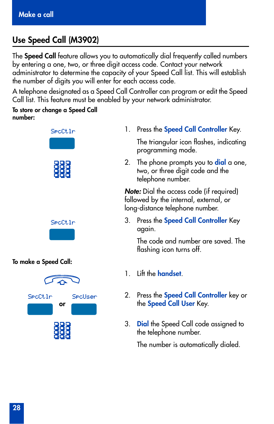Use speed call (m3902) | Nortel Networks Meridian M3902 User Manual | Page 28 / 146