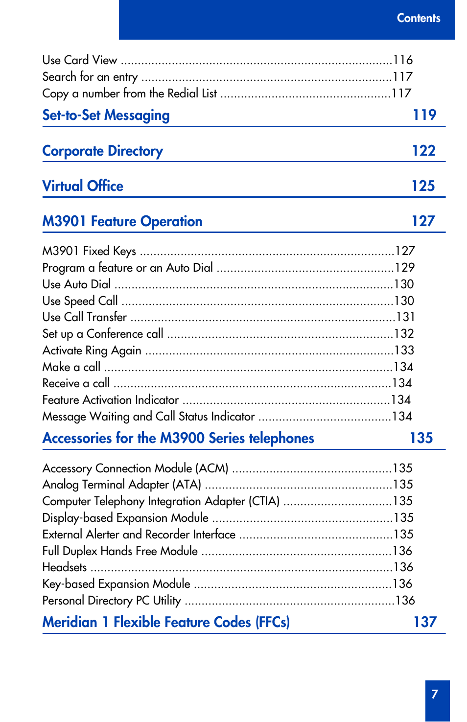 Nortel Networks Meridian M3902 User Manual | Page 7 / 146