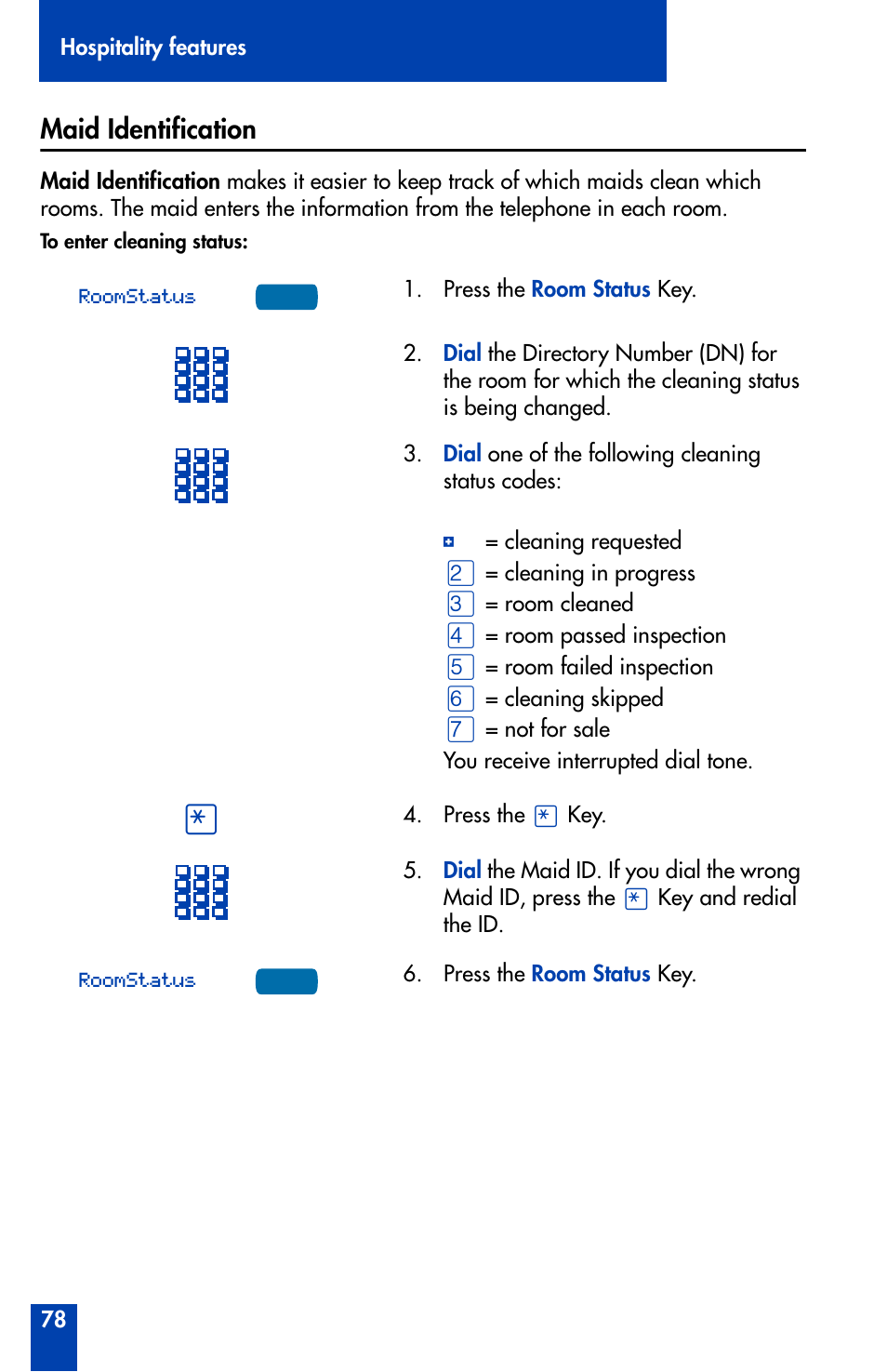 Maid identification | Nortel Networks Meridian M3902 User Manual | Page 78 / 146