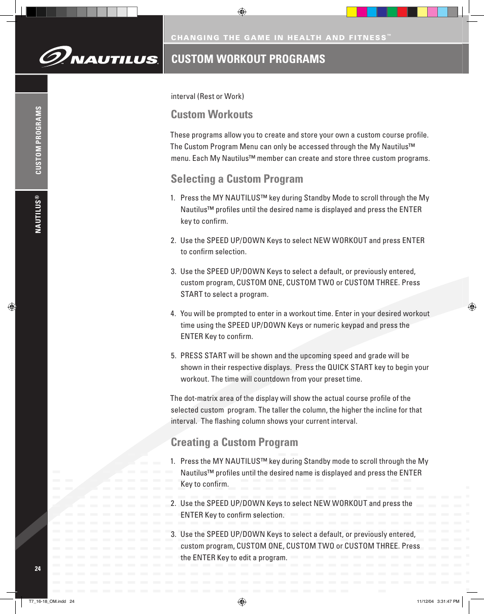 Nautilus T7.16 User Manual | Page 26 / 44