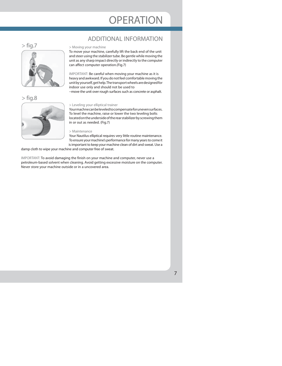 Operation, Additional information, Fig.7 > fig.8 | Nautilus NE 1000 User Manual | Page 11 / 24