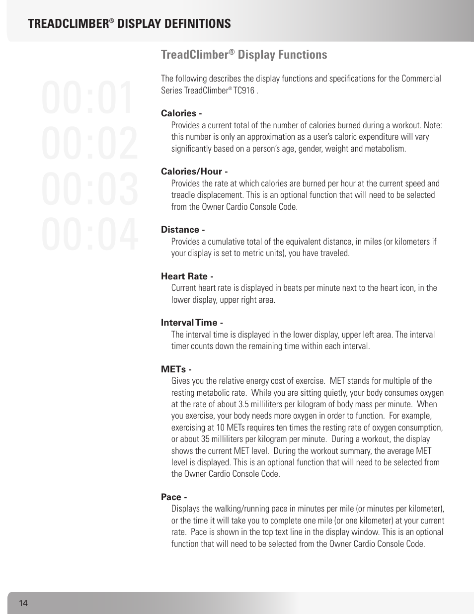 Nautilus TREADCLIMBER TC916 User Manual | Page 14 / 62