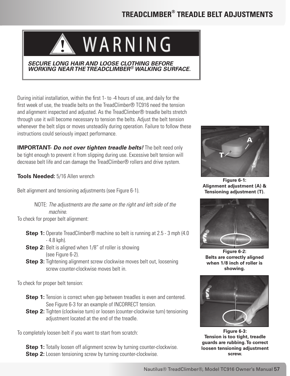 Nautilus TREADCLIMBER TC916 User Manual | Page 57 / 62