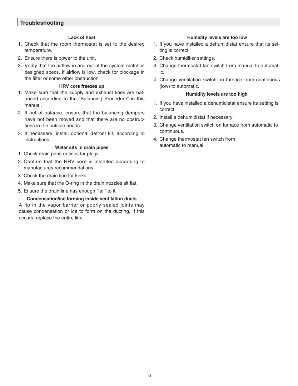 Lifebreath CLEAN AIR FURNACE 60ELE User Manual | Page 14 / 16