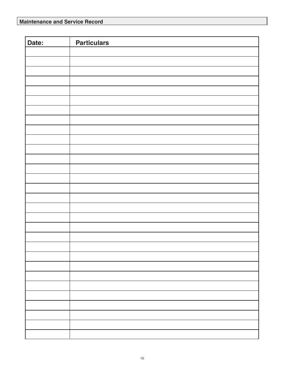 Date: particulars | Lifebreath CLEAN AIR FURNACE 60ELE User Manual | Page 15 / 16