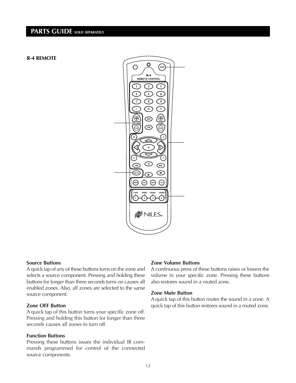 Parts guide | Niles Audio A4.6Ci User Manual | Page 12 / 107