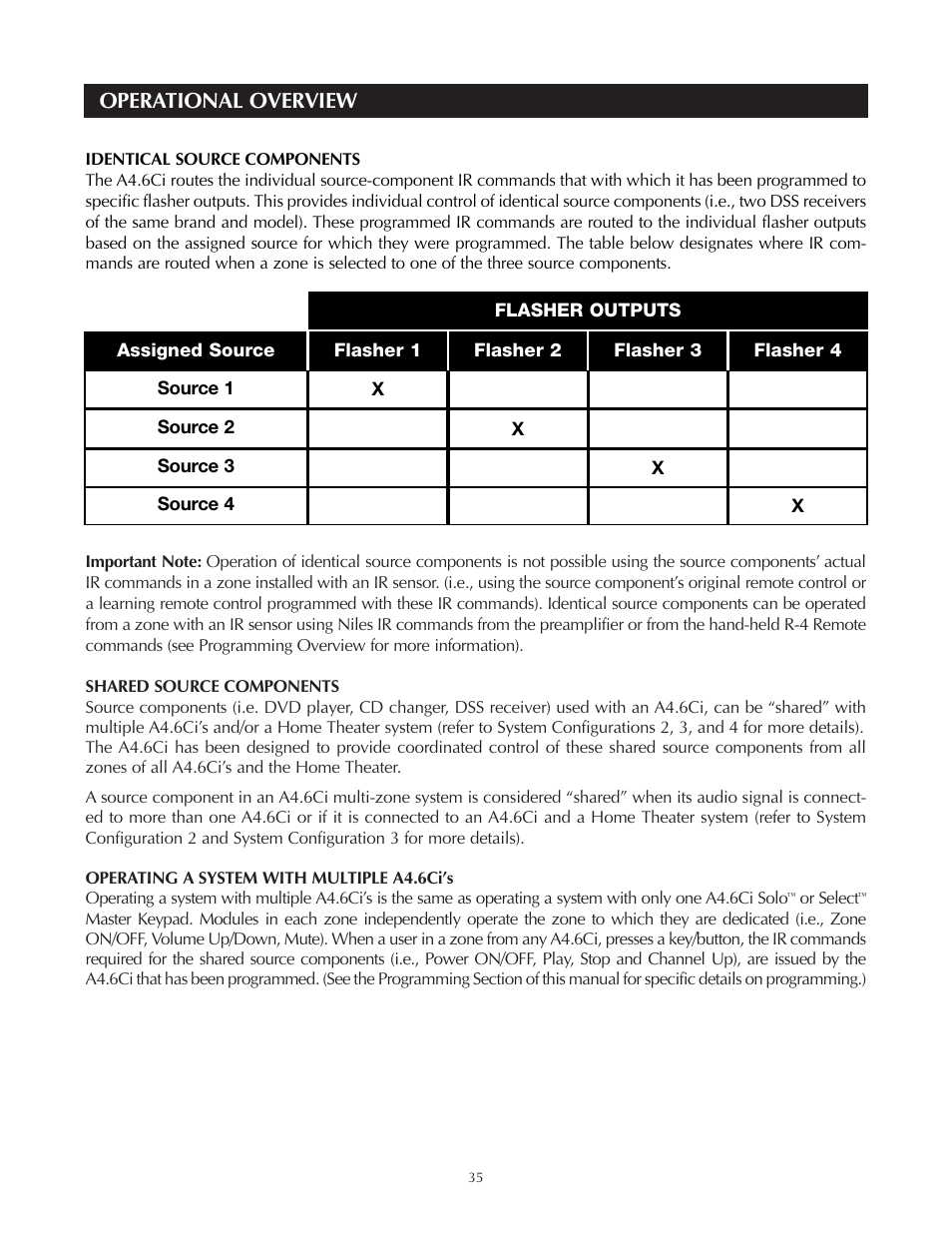 Operational overview | Niles Audio A4.6Ci User Manual | Page 35 / 107