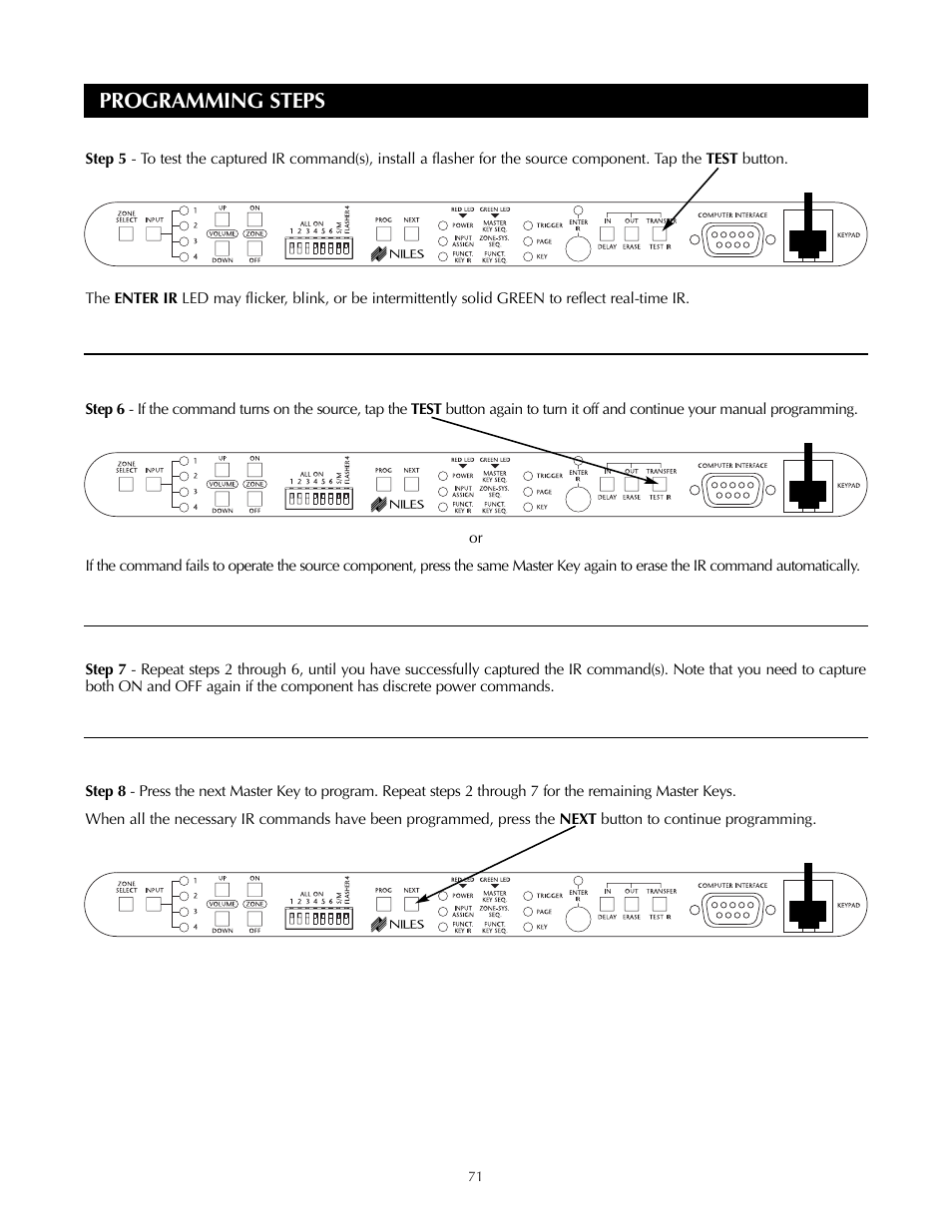 Programming steps | Niles Audio A4.6Ci User Manual | Page 71 / 107