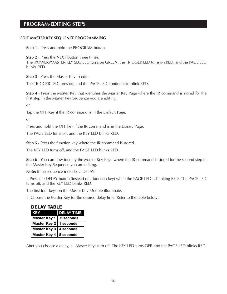 Program-editing steps | Niles Audio A4.6Ci User Manual | Page 90 / 107