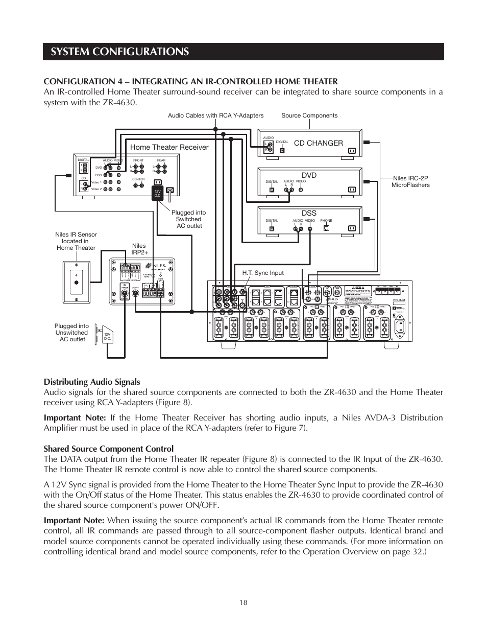 System configurations, Figure 8, Cd changer | Home theater receiver | Niles Audio Niles ZR-4630 User Manual | Page 18 / 82