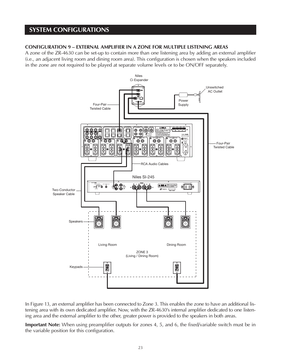 System configurations | Niles Audio Niles ZR-4630 User Manual | Page 23 / 82