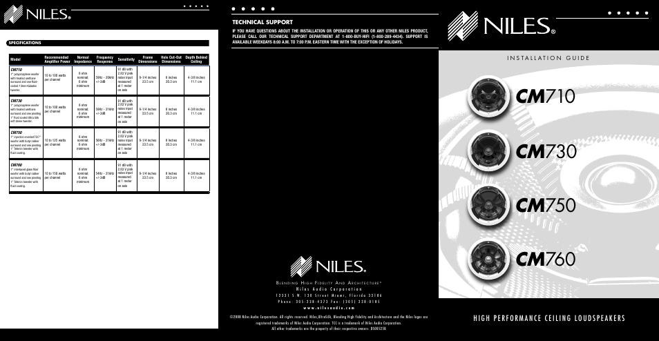 Niles Audio CM760 User Manual | 2 pages