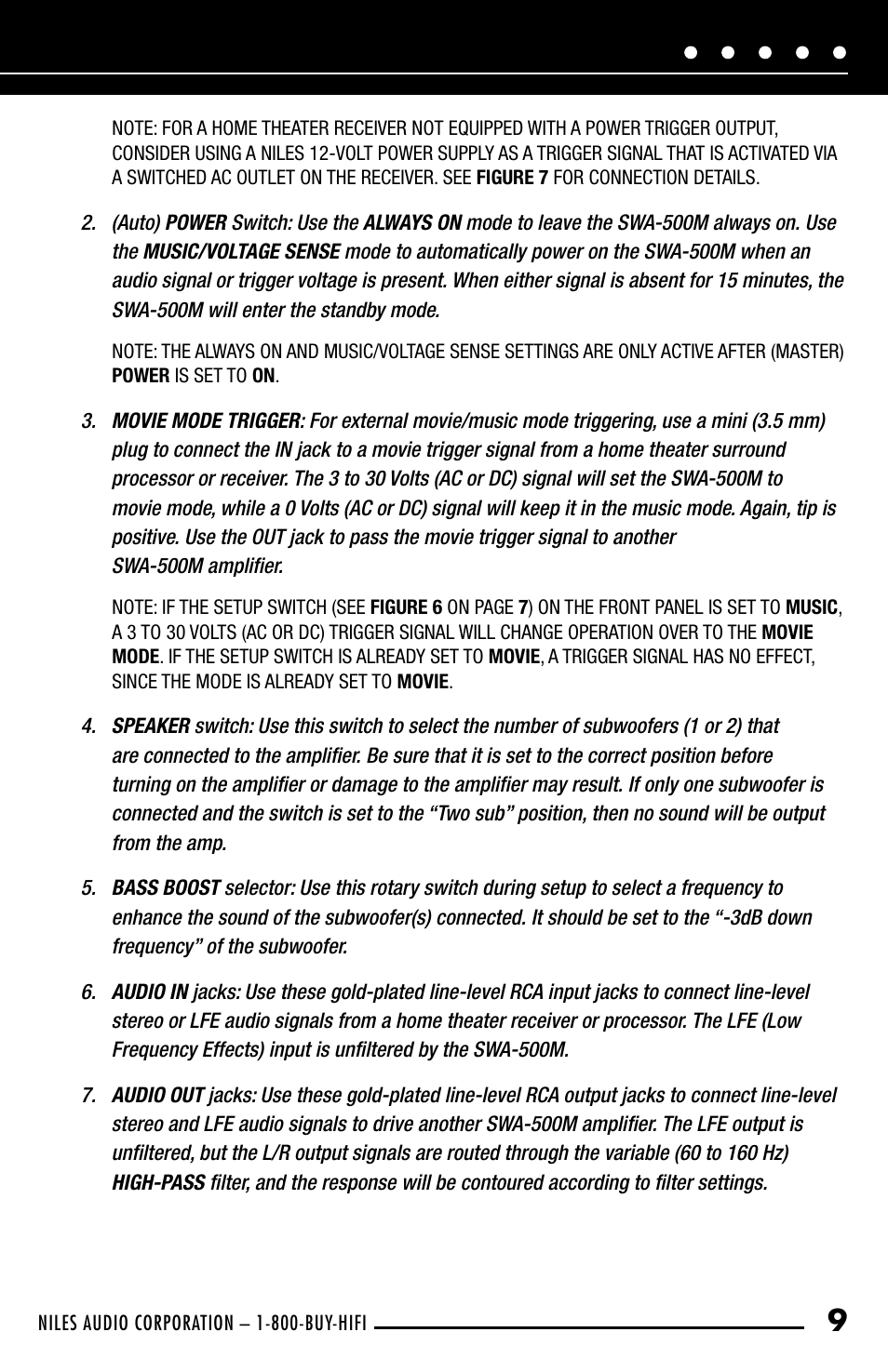 Niles Audio SWA-500M User Manual | Page 11 / 24