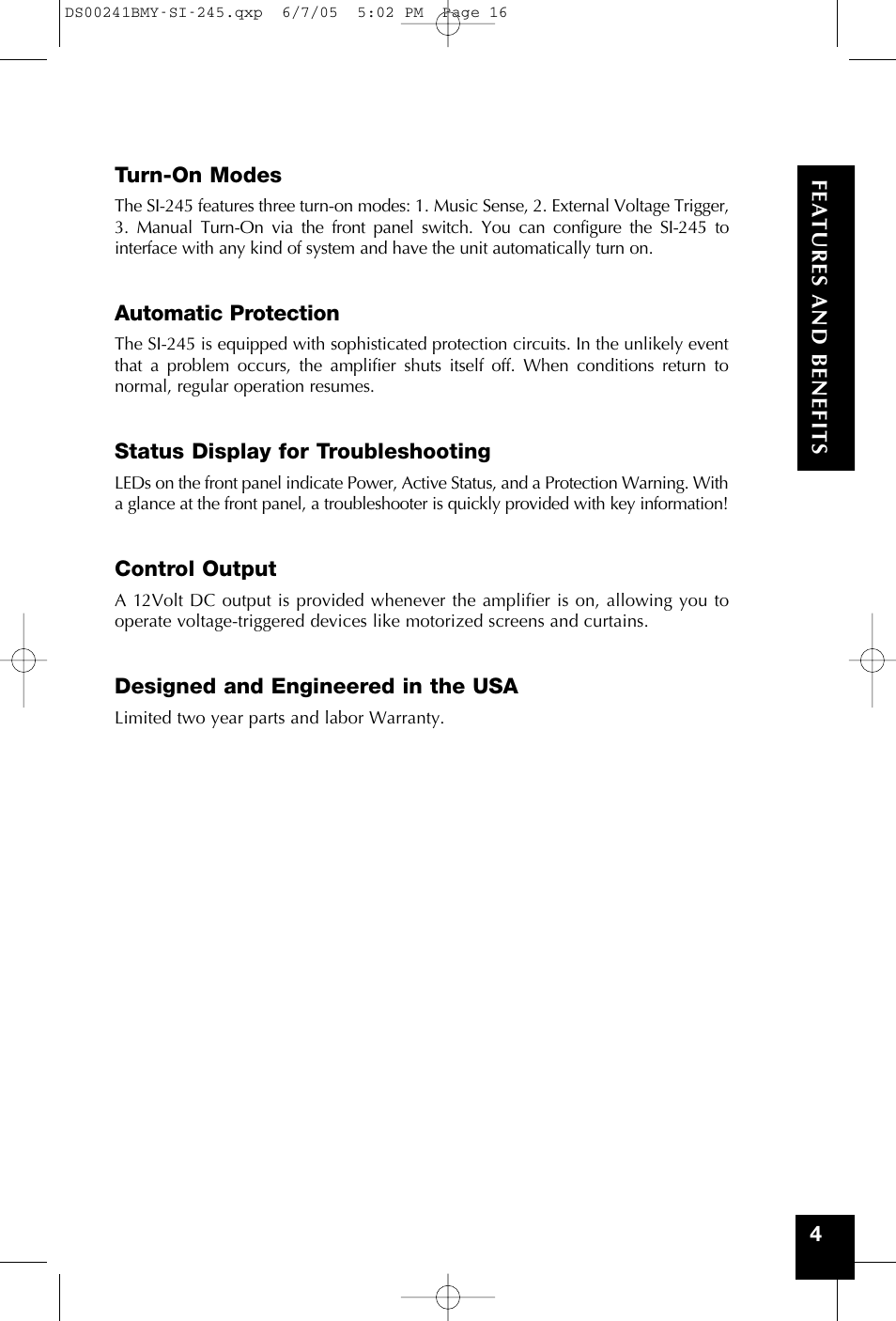 Niles Audio SI-245 User Manual | Page 17 / 20