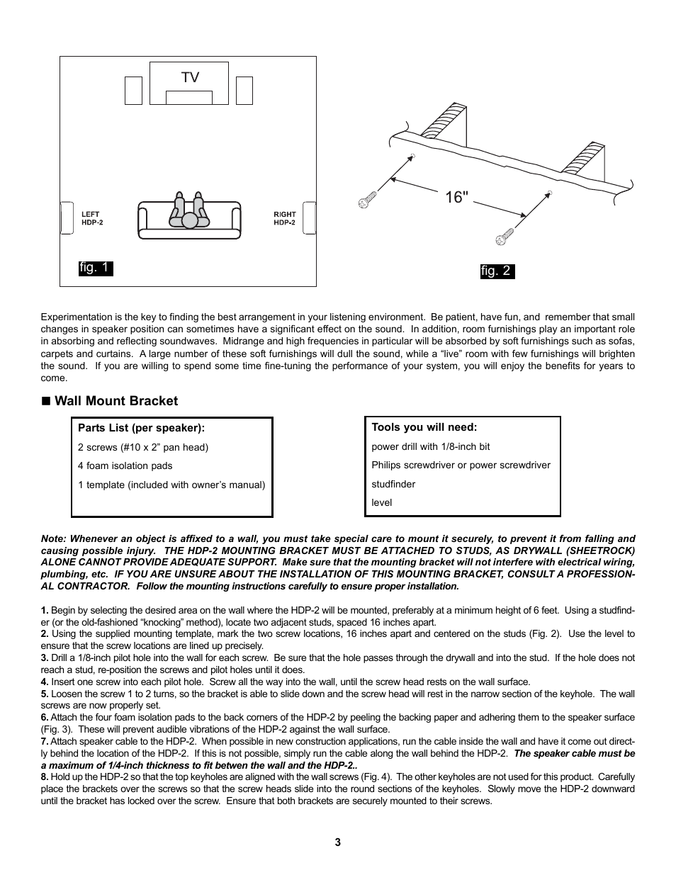 NHT HDP-2 User Manual | Page 3 / 5